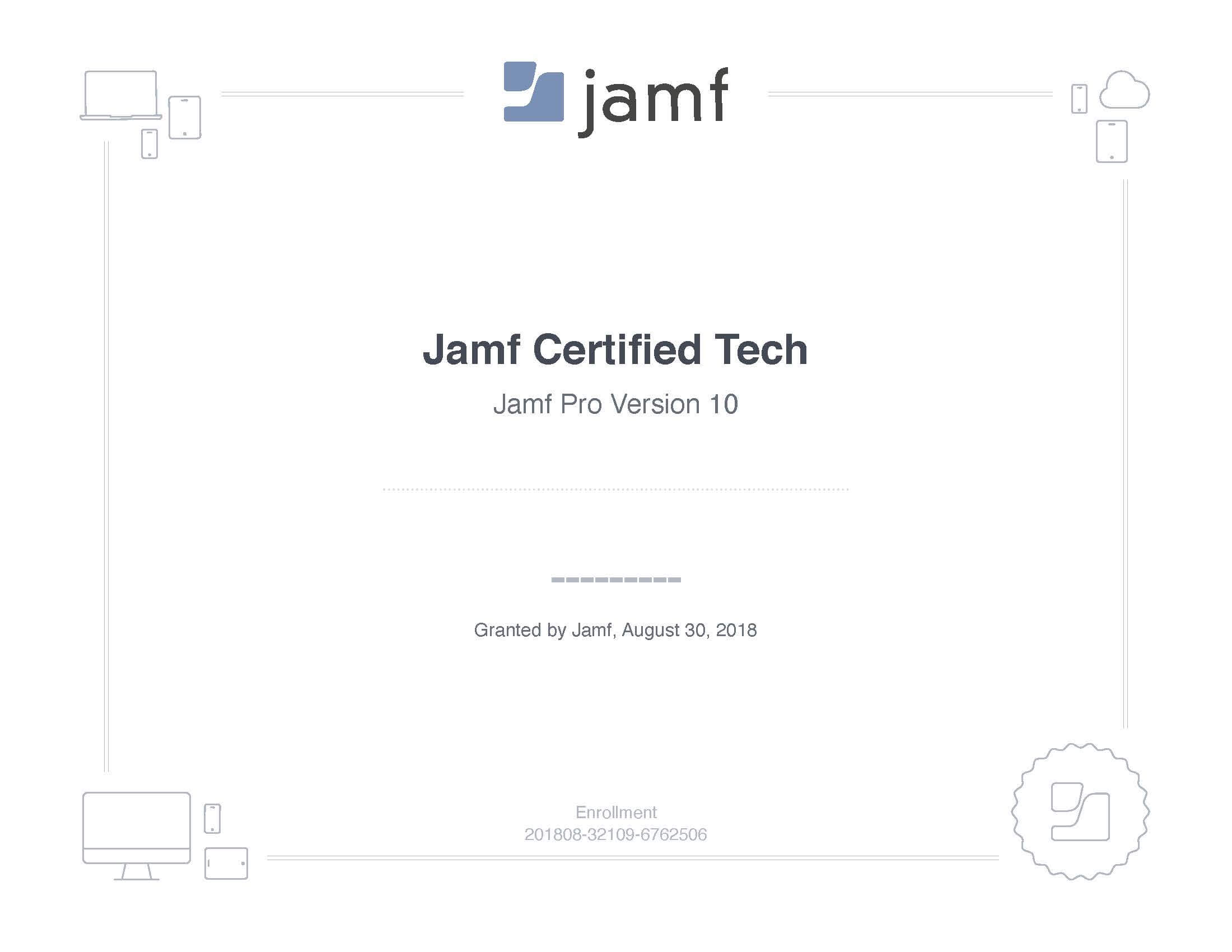 Certificate certified by jamf
