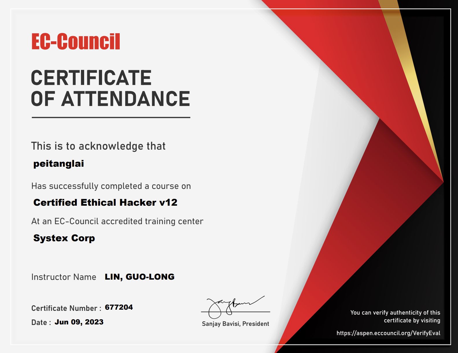 EC-Council Certified Ethical Hacker 證書
